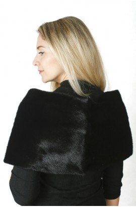 Black mink fur stole